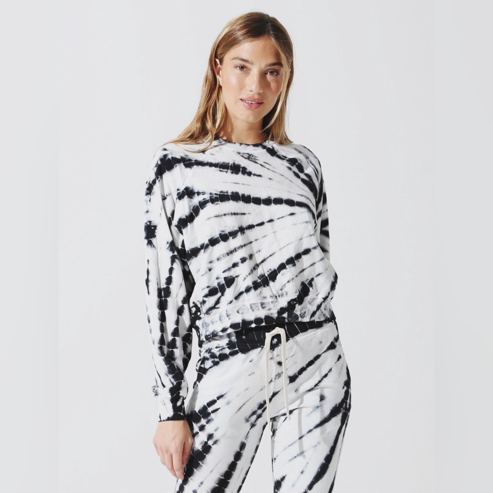 Electric & Rose Black and White Spiral Tie-Dye Joggers